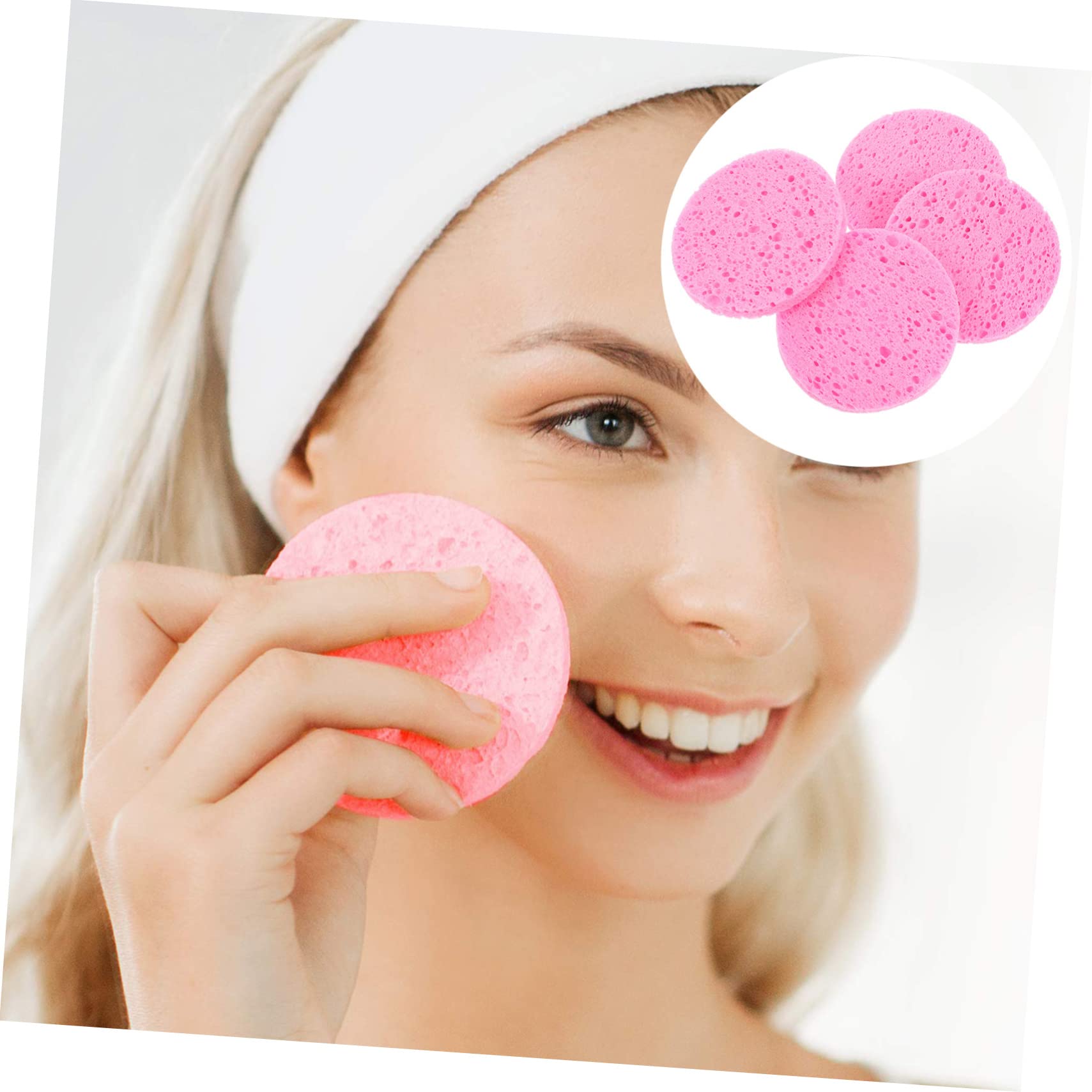 Beautyful 2-Pack Round Makeup Sponges - 100pcs Cellulose Makeup Remover Sponges, Gentle & Non-Irritating for Sensitive Skin | Perfect for Daily Makeup Removal, Blending & Touch-Ups