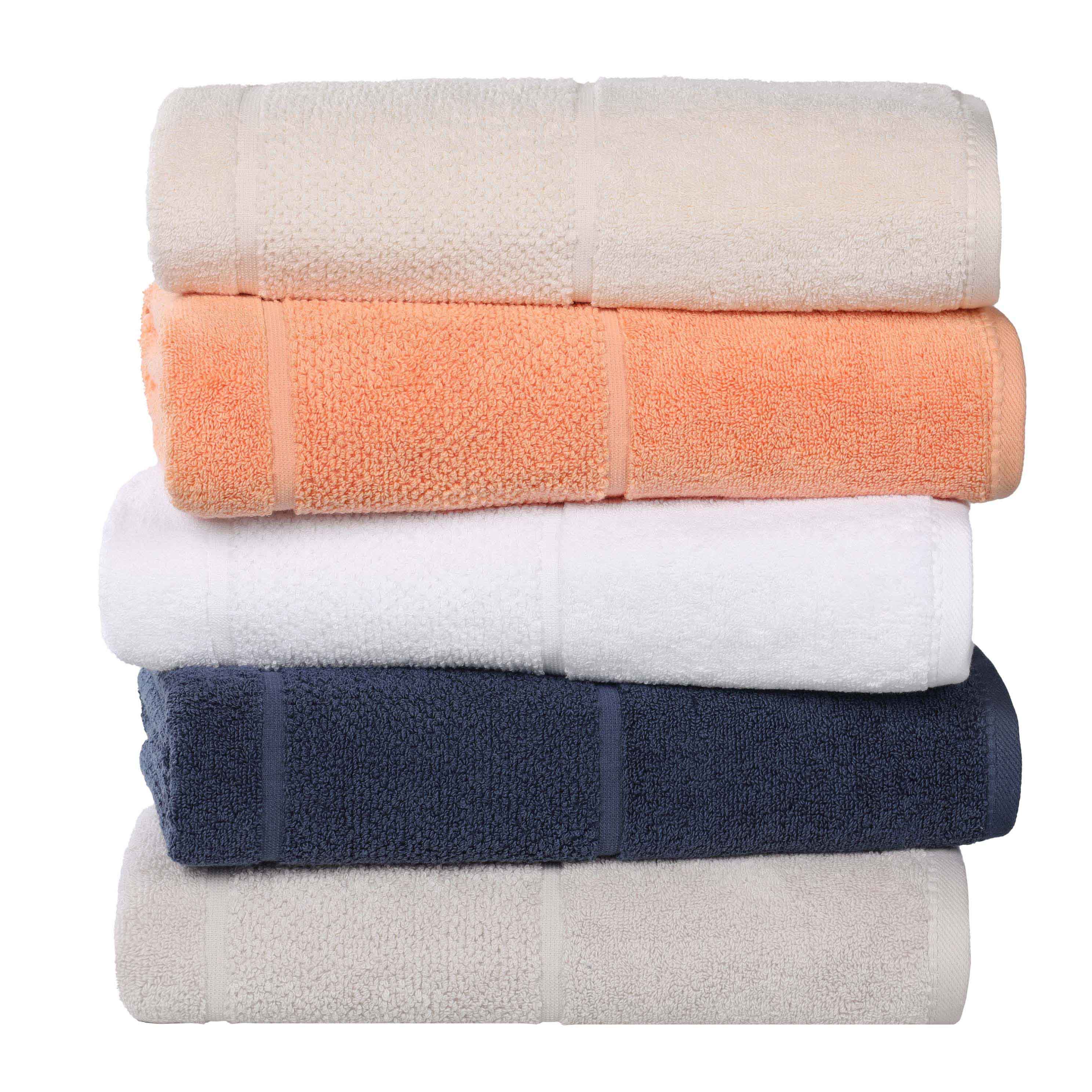 Premium Mile Smart Twist Cotton Bath Towels Set of 2 - Ultra Soft, Absorbent & Quick-Drying Luxury Bath Sheets with Broad Border - Perfect for Spa, Hotel & Home Bathroom Use