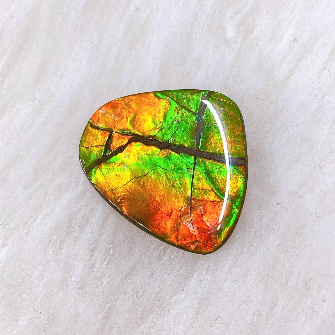 Natural Freeform Ammolite Stone FNA22300 - Unique Iridescent Gemstone for Jewelry Making, Healing Crystals & Home Decor