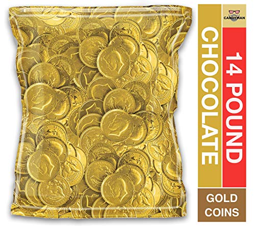 14lb Bulk Gold Coins Milk Chocolate Candy - Perfect for Party Favors, Halloween Treats & Gift Baskets