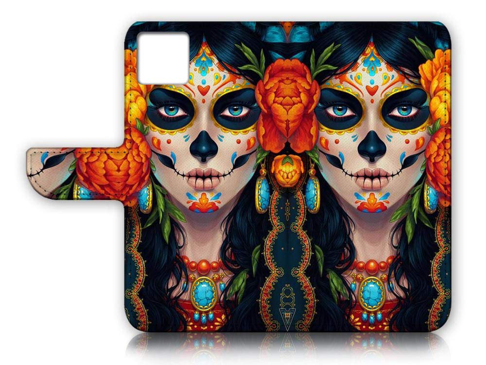 iPhone 13 Pro Wallet Case with Flip Cover - Sugar Skull Day of the Dead Design A24261 | Perfect for Everyday Use & Special Occasions