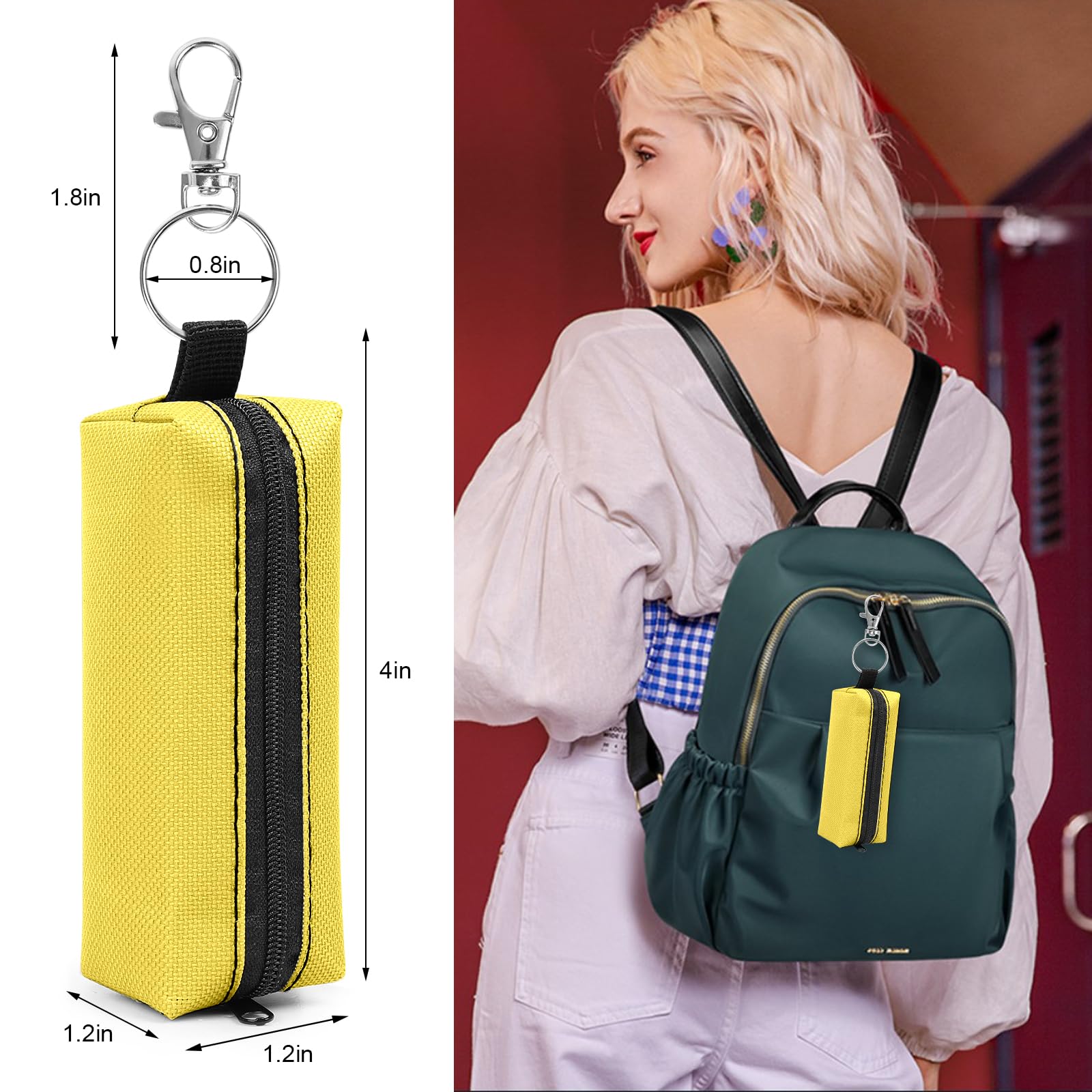 4PCS Lip Balm Holder with Hook - Chapstick, Lipstick & Lip Gloss Keychain Organizer for Women | Perfect for Purse, Backpack & Gym Bag (Gift Idea)