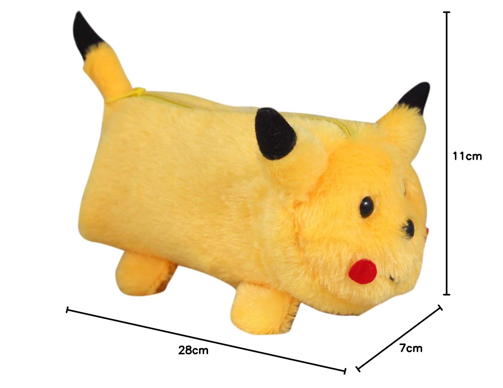 Tickles Kids Cartoon Character Pencil Pouch - Cute School Supplies for Boys & Girls - Yellow Stationery Organizer (28cm) - Perfect for Classroom, Homework & Art Storage