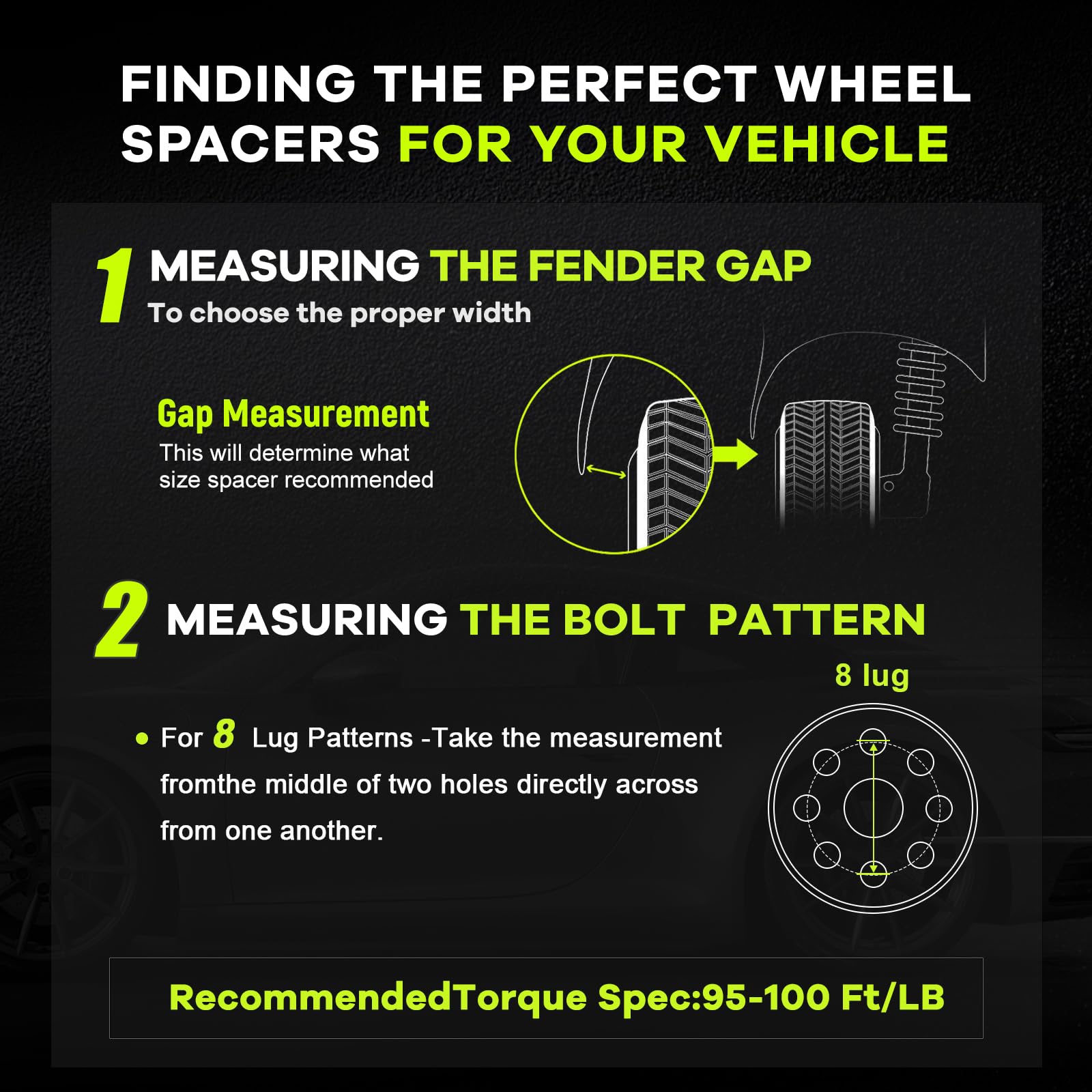 Premium 8x180 Wheel Spacers (2-Pack, 2.5