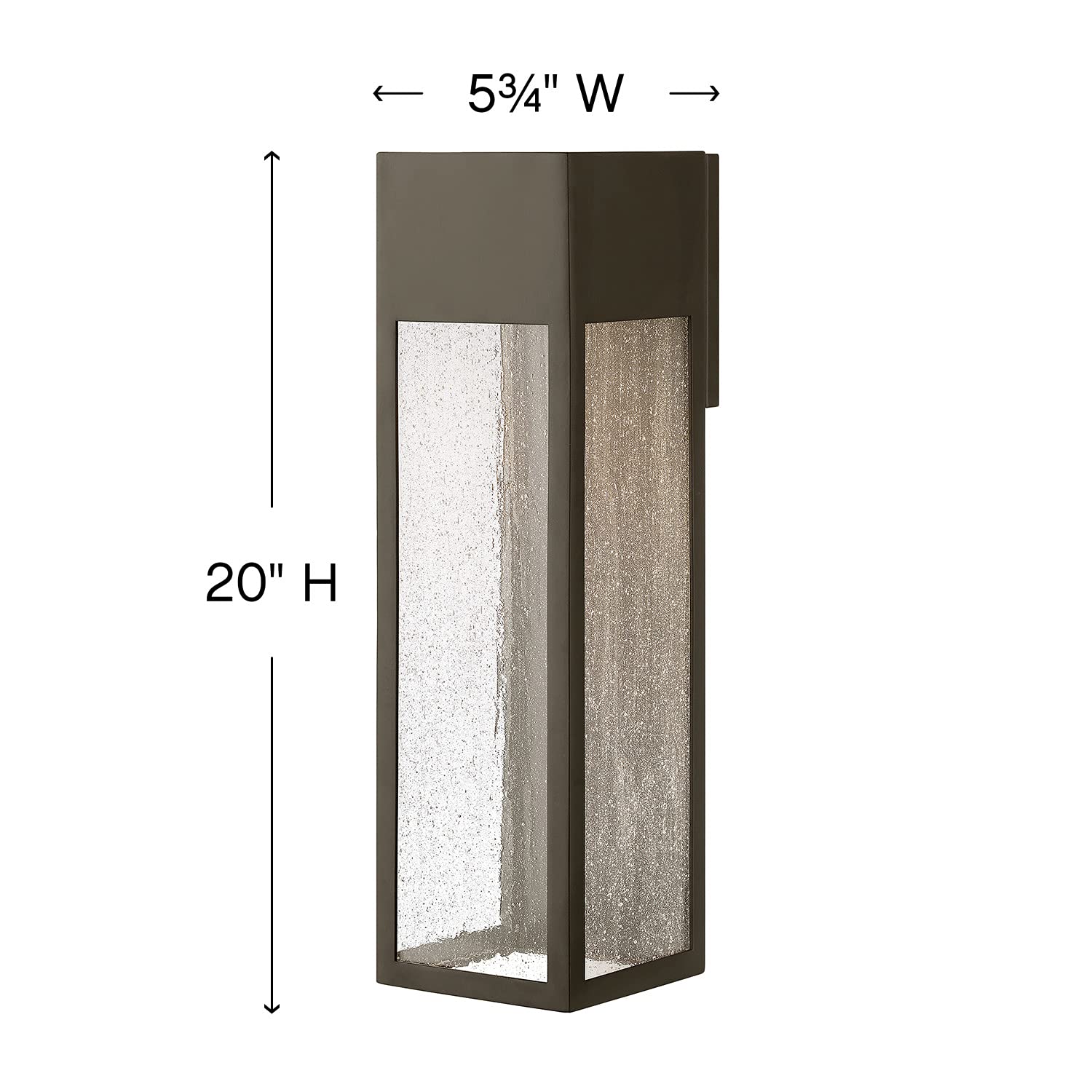 Hinkley Rook Medium Wall Mount Outdoor Lantern - Modern Dark Sky Approved 1-Light Exterior Light Fixture with Clear Seedy Glass & Included Bulb, Bronze Aluminum Finish - Perfect for Porch, Patio, and Entryway Lighting