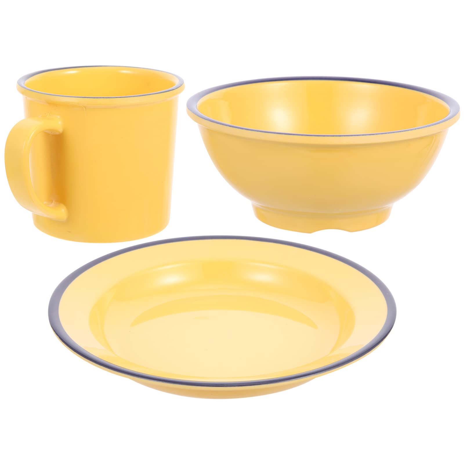 HANABASS 16-Piece Melamine Dinnerware Set - Retro Bowl, Decorative Tea Mug, Soup Bowls & Plates - Durable BPA-Free Kitchenware for Home, Camping & Outdoor Picnics | Perfect for Daily Meals, Afternoon Tea Parties, and RV Camping Trips