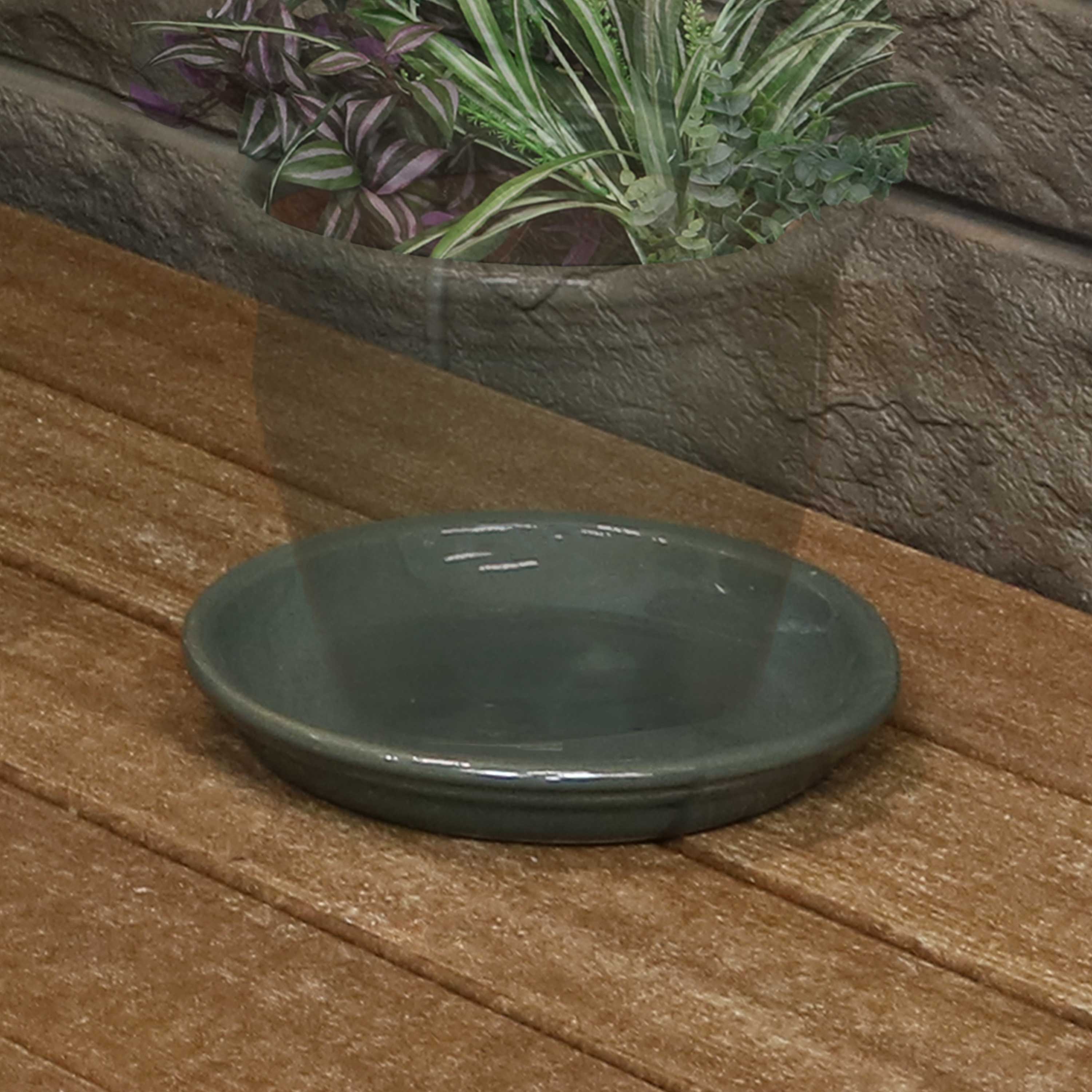 Sunnydaze 4-Pack Glazed Ceramic Plant Saucers for Indoor & Outdoor Potted Plants – Perfect for Home, Garden, and Patio Decor
