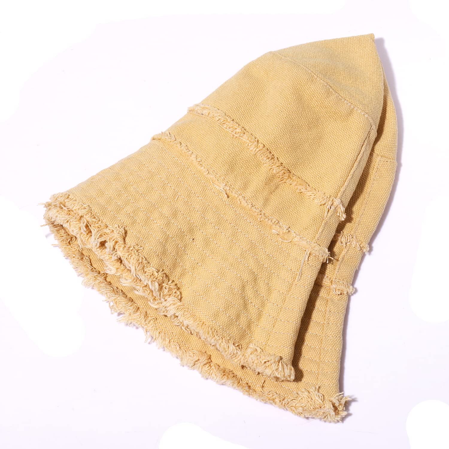 Stylish Frayed Bucket Hats for Women - Breathable Cotton Wide Brim Sun Hat with Foldable Design - Perfect for Beach, Summer Outdoor Activities & Travel
