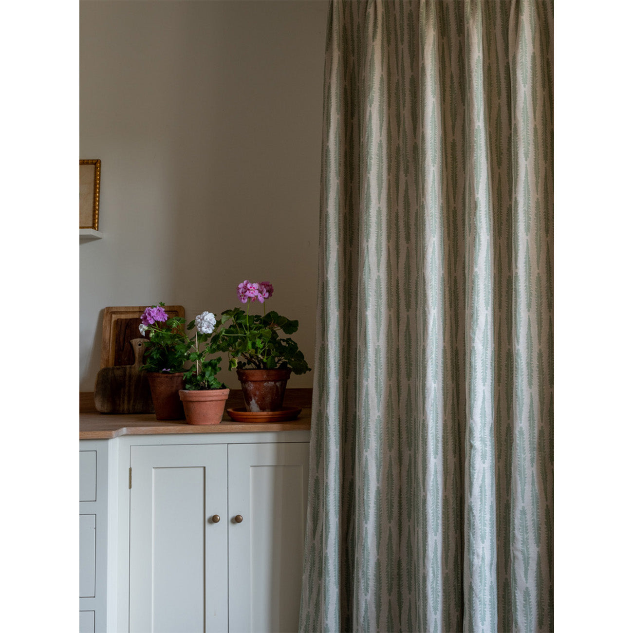Fern Printed Fabric - Soft Linen Cotton Blend with Lichen Design | Perfect for Boho Home Decor, DIY Crafts & Fashion Accessories