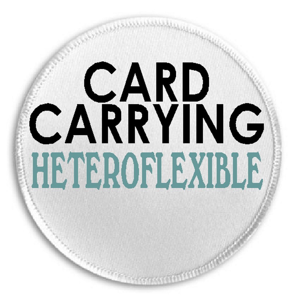 Card Carrying Heteroflexible - 3 Inch Iron On Sew Patch for LGBTQ+ Pride, Sexuality Acceptance, Tumblr Aesthetic - Perfect for Denim Jackets, Backpacks & DIY Crafts