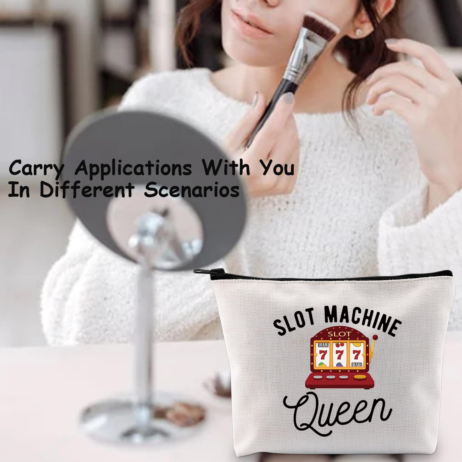 TSOTMO Slot Machine Themed Makeup Bag - Casino Queen Gift for Gambling Lovers - Perfect for Casino Nights, Themed Parties & Gambler Birthday Presents