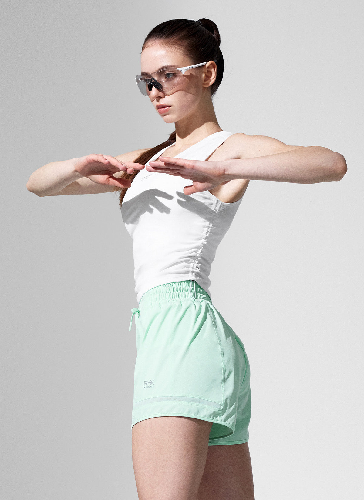 RX Side Shirring Sleeveless Top - Women's Fashion Stretch Blouse for Casual Wear & Summer Outfits