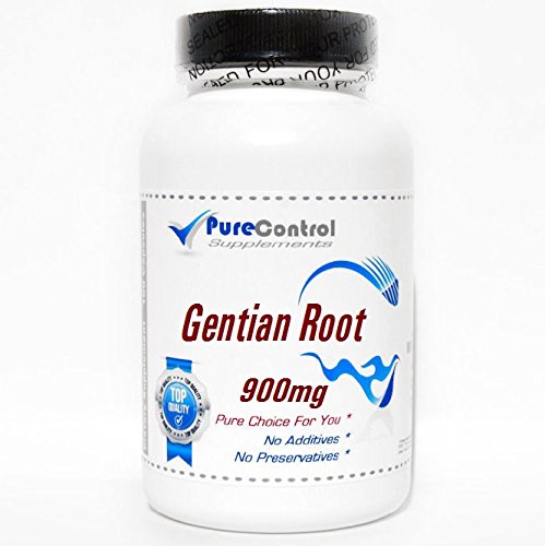 PureControl Supplements Gentian Root 900mg - 90 Capsules of Pure Herbal Extract for Digestive Support & Liver Health | Natural Supplement for Gut Wellness & Detox