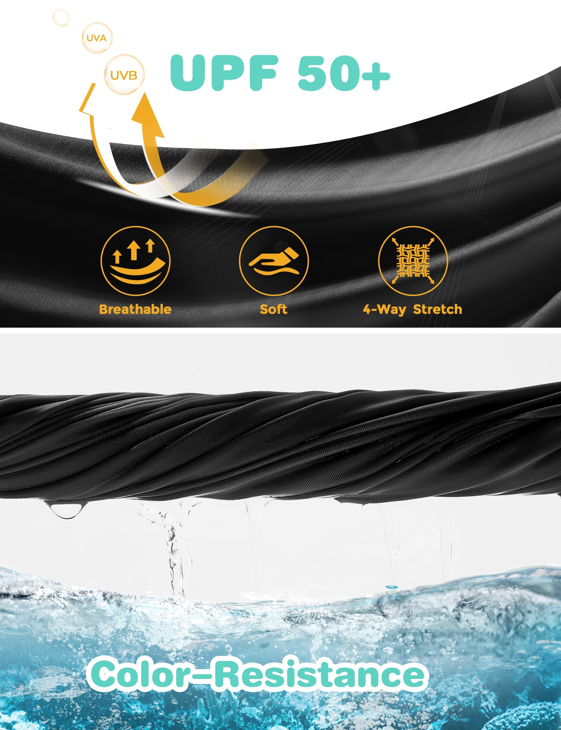 FitsT4 UPF 50+ Girls Swim Skirts with Pockets - Quick Dry Bathing Skort for Kids, Surfing, Beach Volleyball & Pool Play