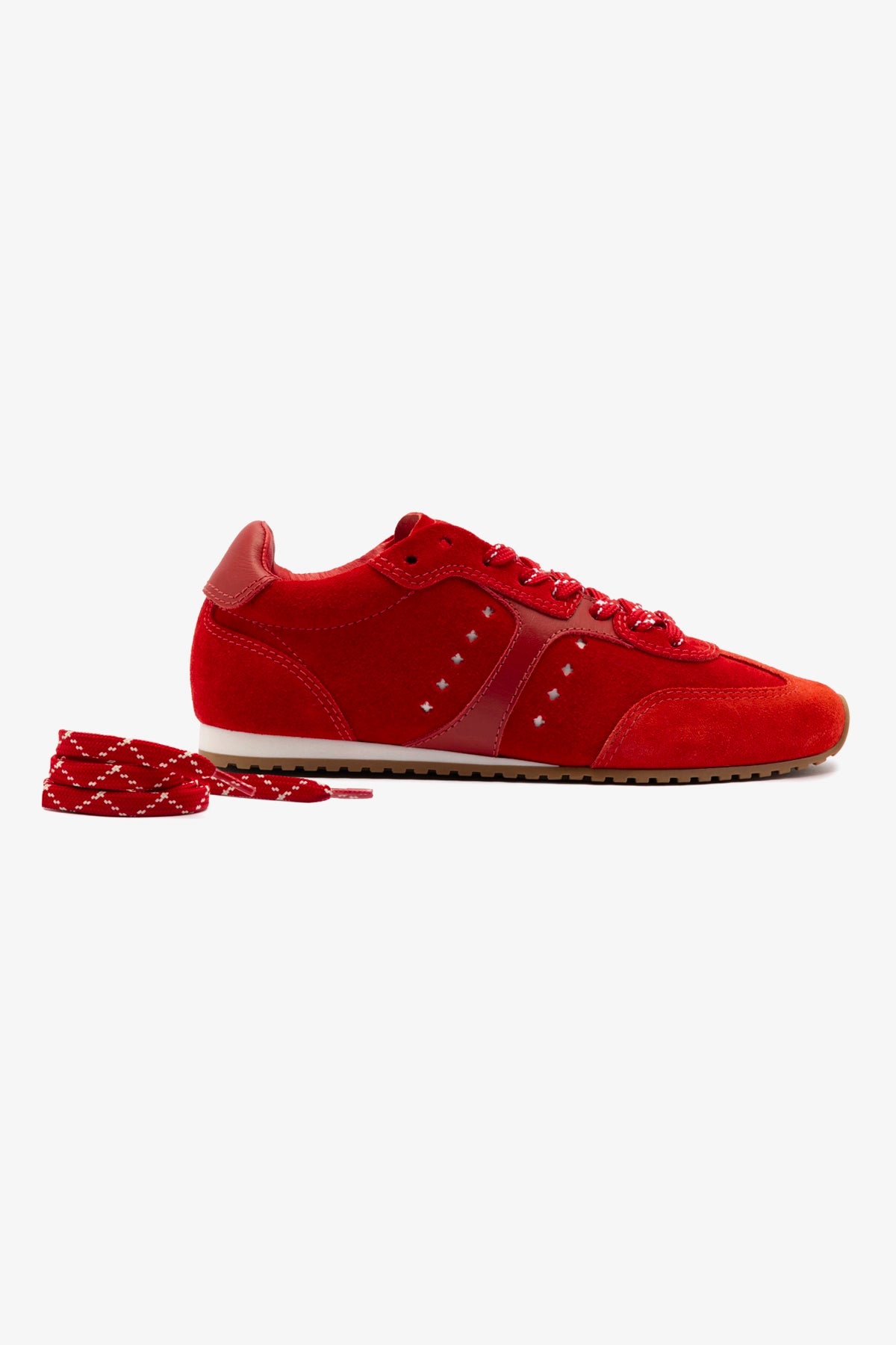 Stella Women's Sneakers in Scarlet Suede & Blood Red Leather - Comfortable Casual Shoes for Walking, Running & Everyday Wear