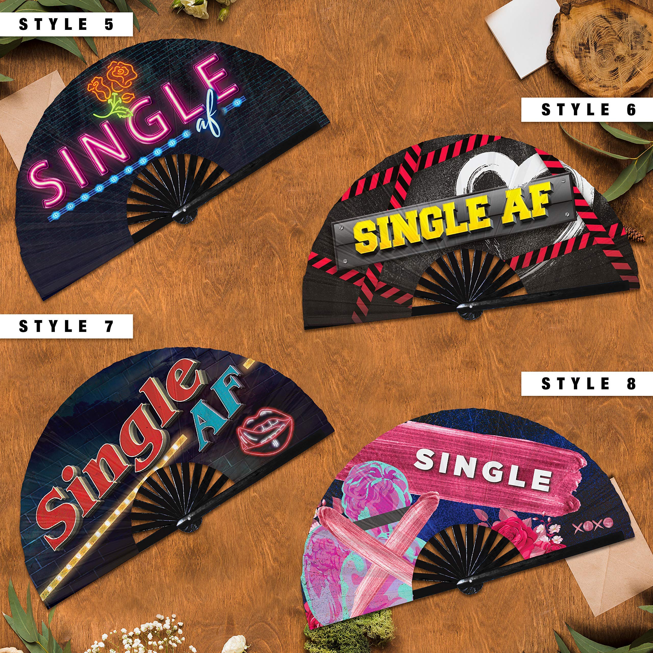 Valentine's Day UV Glow Hand Fan - Single Status Folding Bamboo Fan with Heart Design, Portable Handheld Fan for Summer Cooling - Perfect for Parties, Festivals, and Outdoor Events