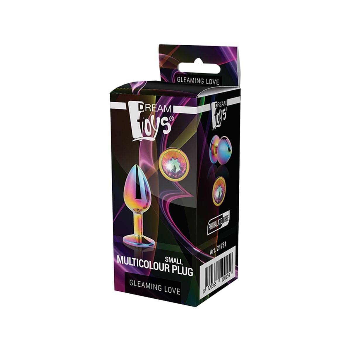 Dream Toys Gleaming Love Anal Plug - 7.1cm Multicolor Silicone Butt Plug for Women & Men - Perfect for Couples Play, BDSM, and Solo Pleasure