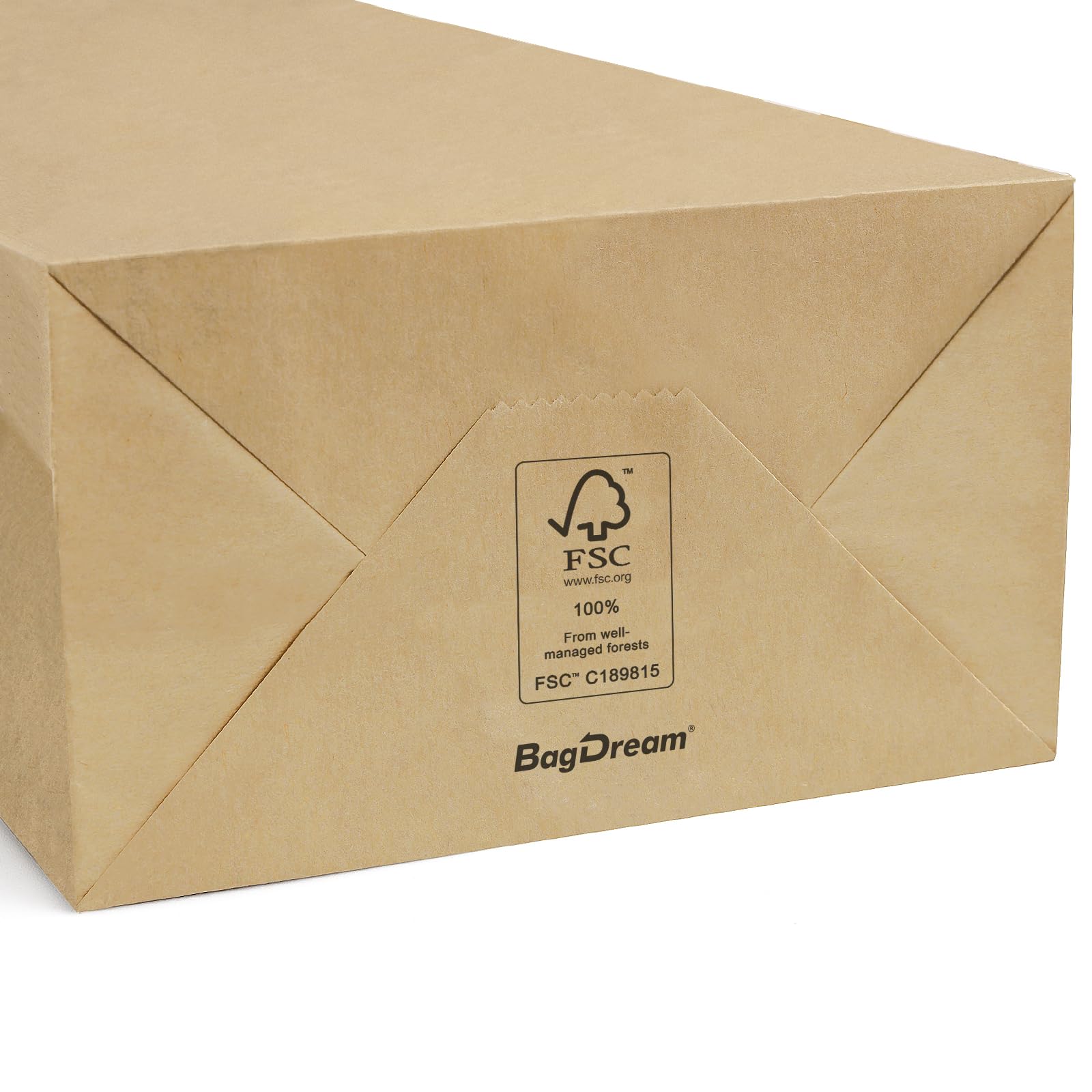 **BagDream 100Pcs 4lb Kraft Paper Lunch Bags – 5x2.95x9.45 Inches, Eco-Friendly Brown Snack Bags with White Stripe for School, Picnic, Office & Crafting – 100% Recycled**