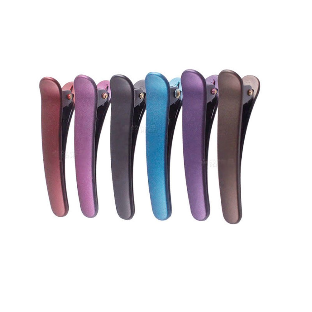 12PCS Professional Hair Barrettes Duck Bill Teeth Hair Clips - Non-Slip Band Clips for Salon & Home Use - Multicolor Plastic/Metal Alligator Bows (4.9CM) - Perfect for Styling, Braiding & Securing Hair