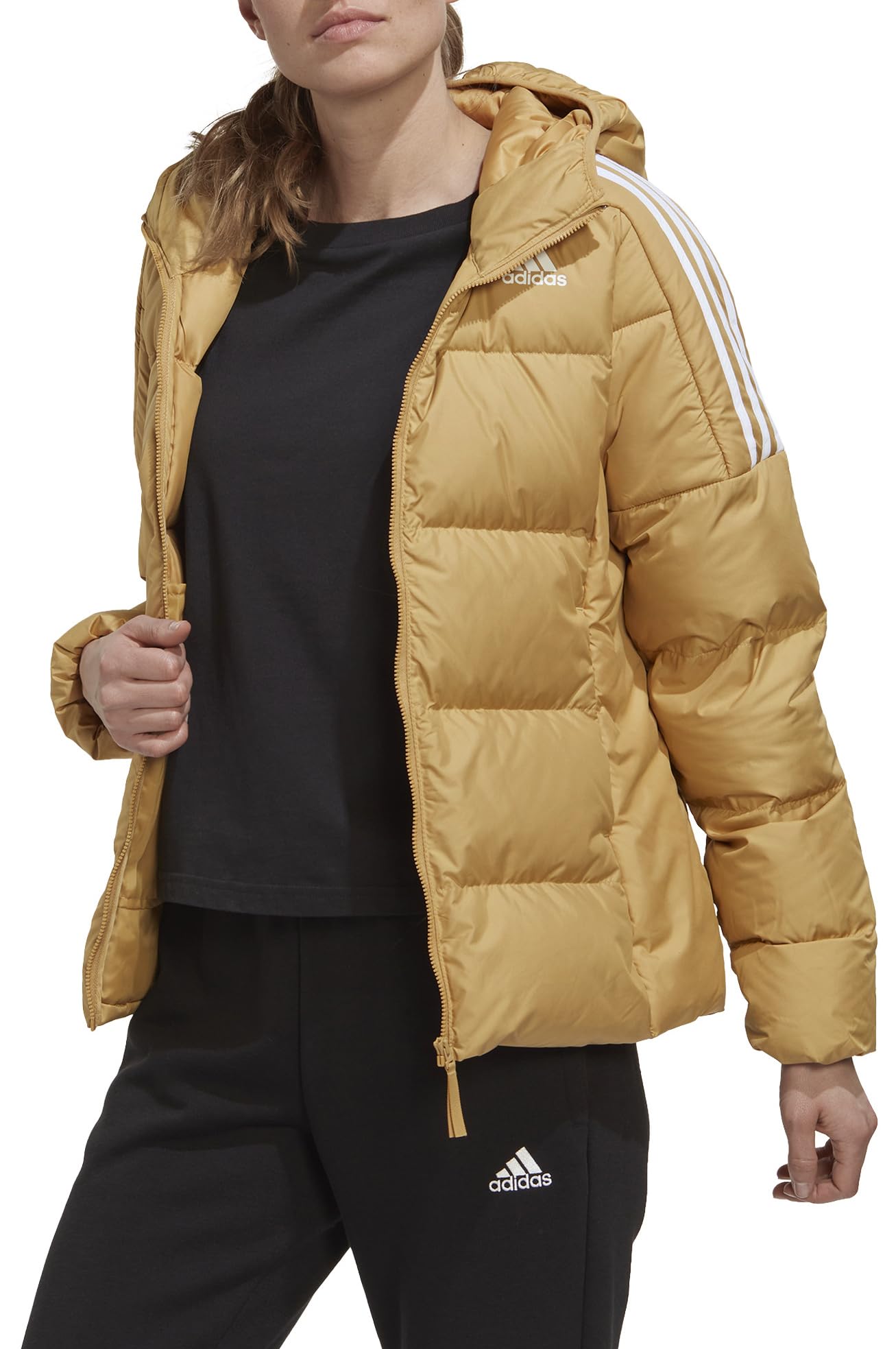 Adidas Women's Essentials Midweight Down Hooded Jacket - Warm Winter Coat for Outdoor Activities, Hiking & Casual Wear