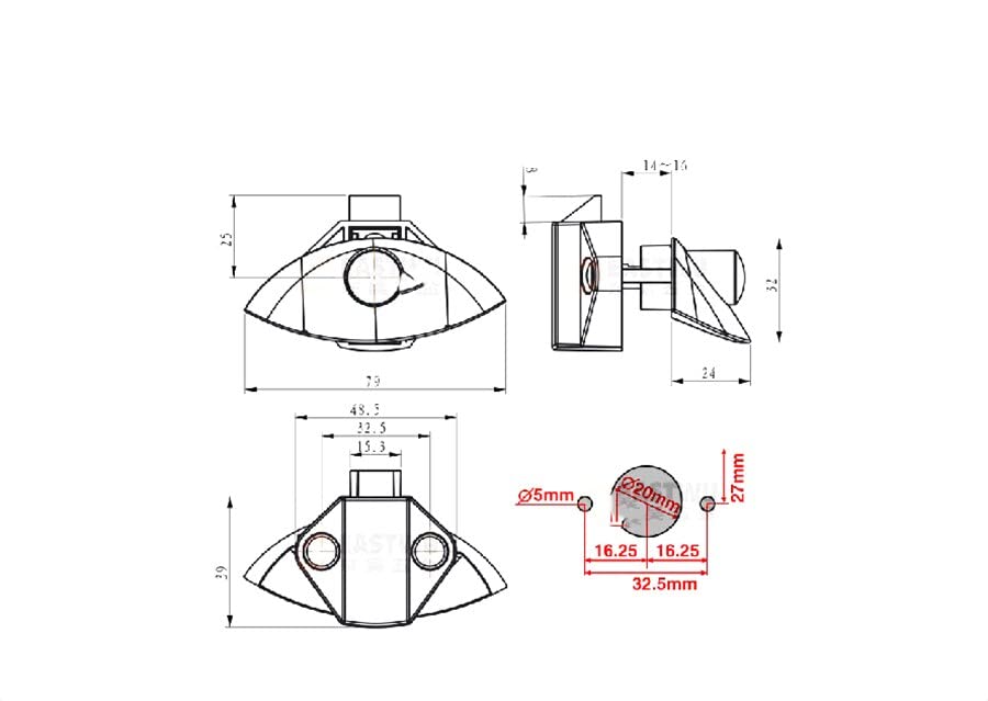20mm Half-Moon Push Lock for RV, Camper, Boat & Furniture - Cabinet Drawer Latch, Caravan Door Hardware - Perfect for Motorhome Storage & Marine Applications