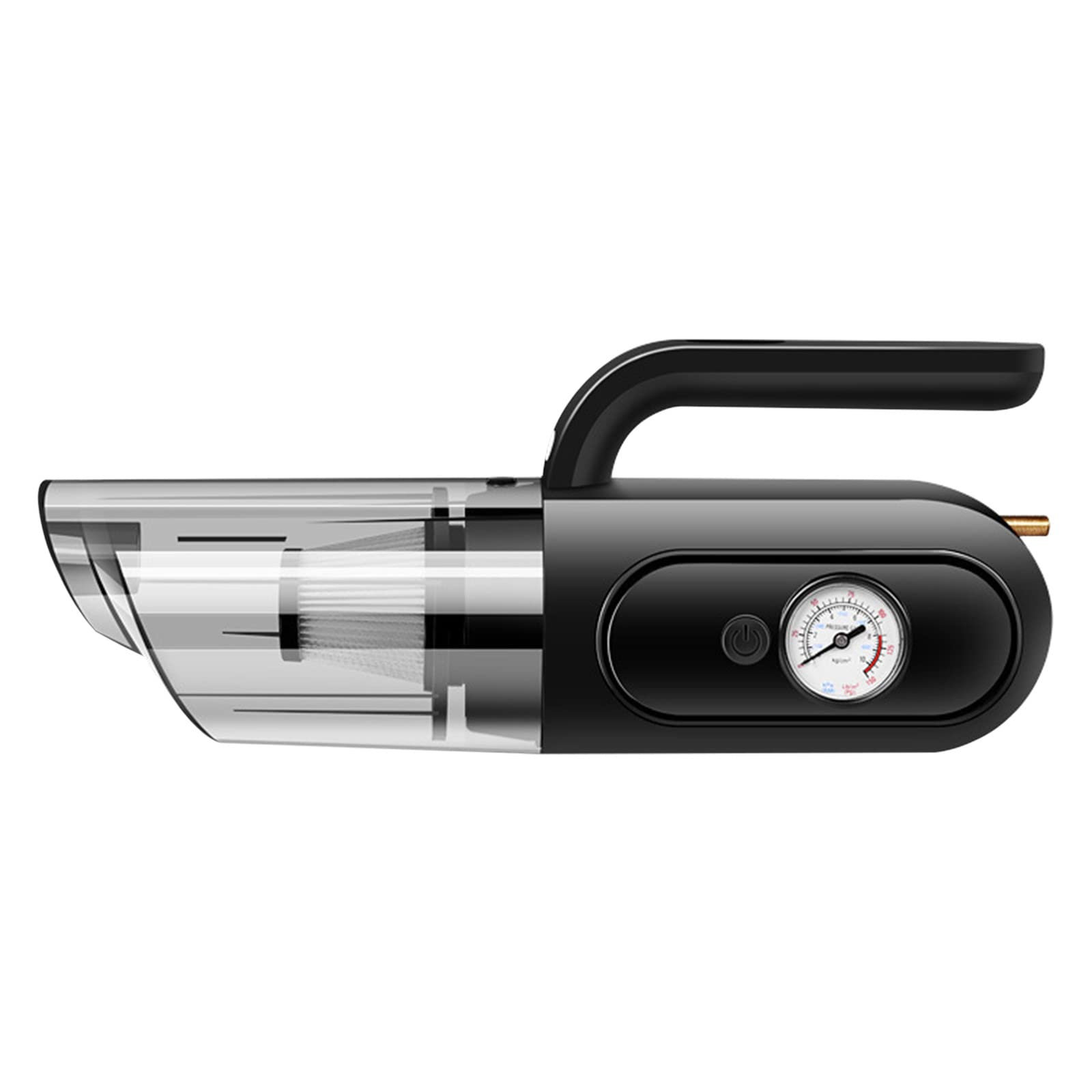 12V Portable Car Vacuum Cleaner & Tire Inflator - 4-in-1 Handheld Auto Shut Off Air Compressor with LED Light for Car, Home, and Travel Use - Perfect for Cleaning Seats, Inflating Tires, and Emergency Roadside Assistance