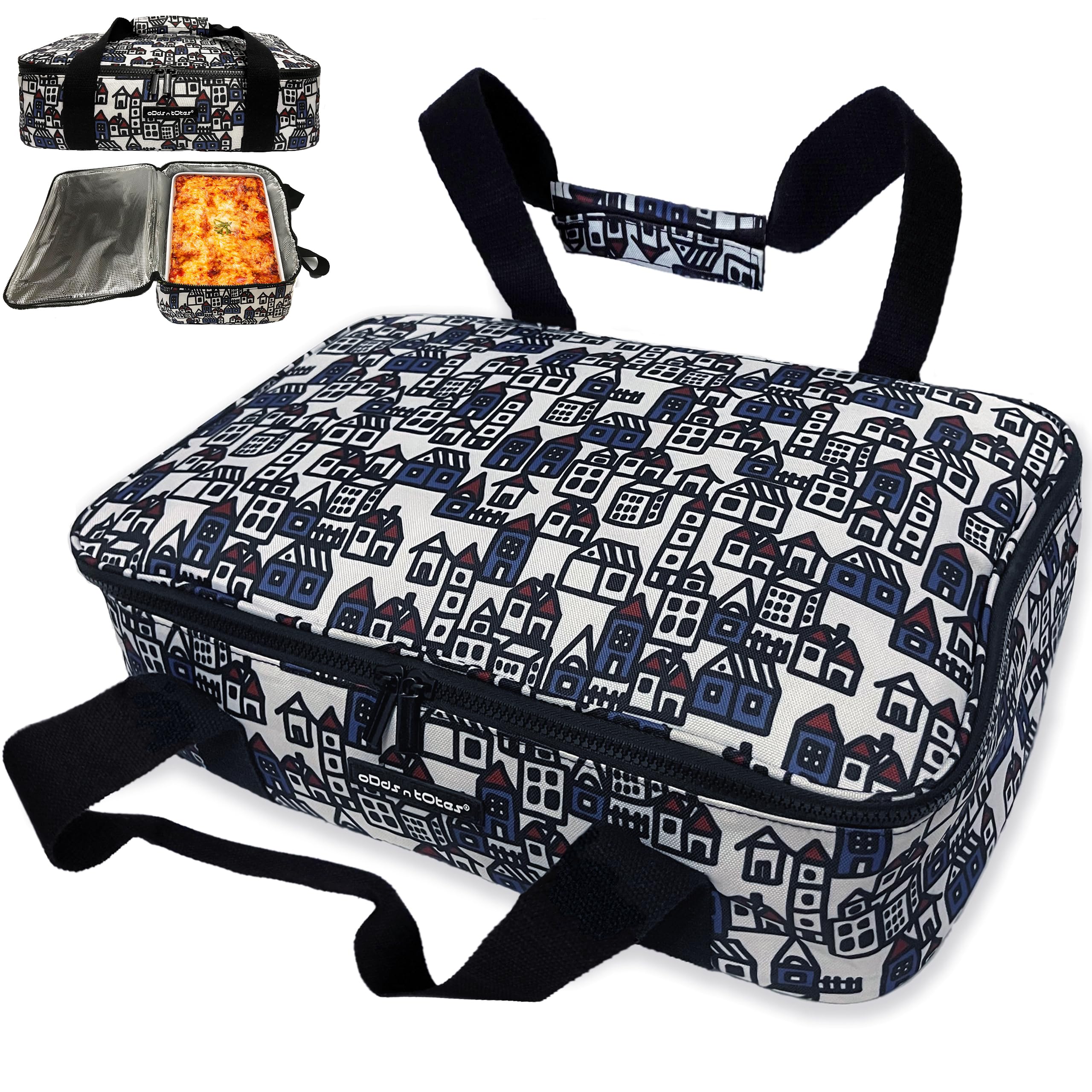 Insulated Food Carrier for Hot & Cold Dishes - Thermal Casserole Dish Carrier with Handle - Perfect for Potlucks, Picnics & Meal Delivery Services