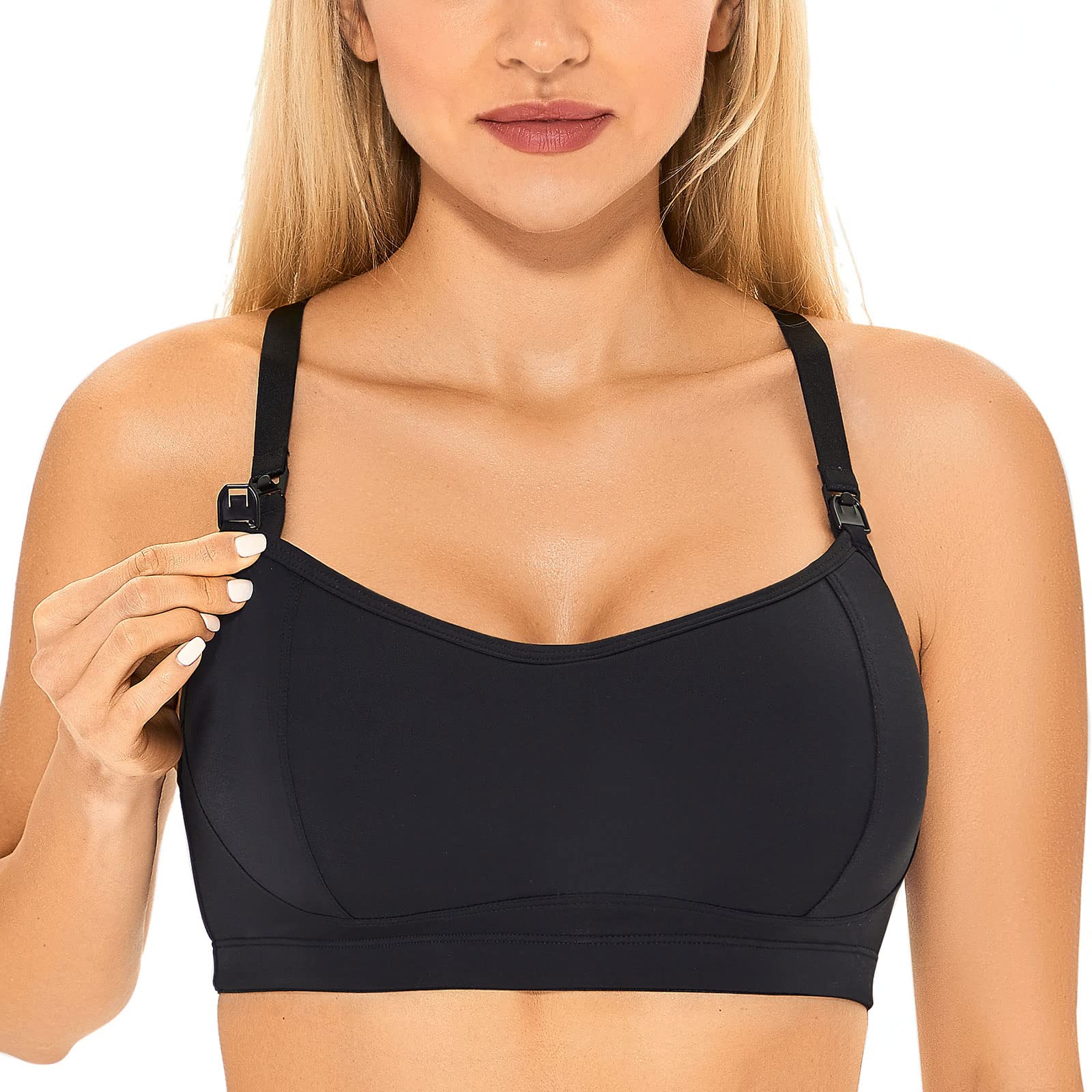**Gratlin Women's Nursing Bras - Wireless, Padded, Racerback Sports Bra for Breastfeeding & Maternity - Comfortable Support for Active Moms (Perfect for Yoga, Gym & Daily Wear)**