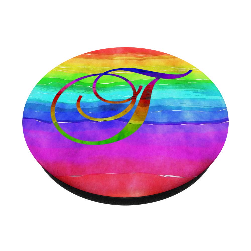 Rainbow Watercolor Tie Dye Monogram Letter - Custom Initial T-Shirt Design for Women & Men - Perfect for Birthday Gifts, DIY Crafts & Festival Outfits