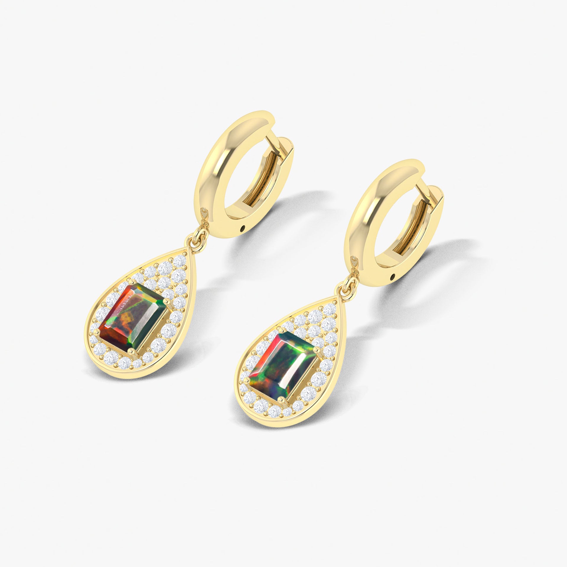 Black Opal Stud and Drop Earrings – Elegant Dangle Earrings for Women | Perfect for Parties, Weddings & Evening Events