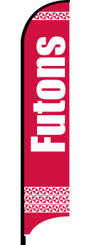 Feather Flag Banner - Red & White Futon Flag for Outdoor Advertising, Events, and Store Promotions | Lightweight & Durable