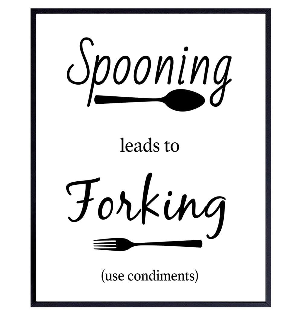 Funny Kitchen Decor & Wall Art - Unique Cafe & Dining Room Decorations - Perfect Gift for Home & Restaurant Use
