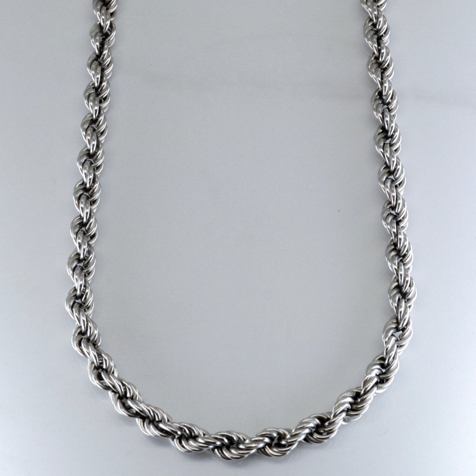 10K White Gold Rope Chain Necklace 24 Inch - Elegant Dainty Jewelry for Women, Perfect for Everyday Wear, Gift Giving & Special Occasions