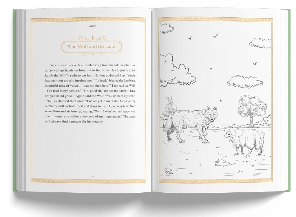 Aesop's Fables Leather Bound Hardcover Book - Classic Moral Stories for Teens & Adults Age 14+ - Perfect for Gift Giving, Home Library & Educational Reading