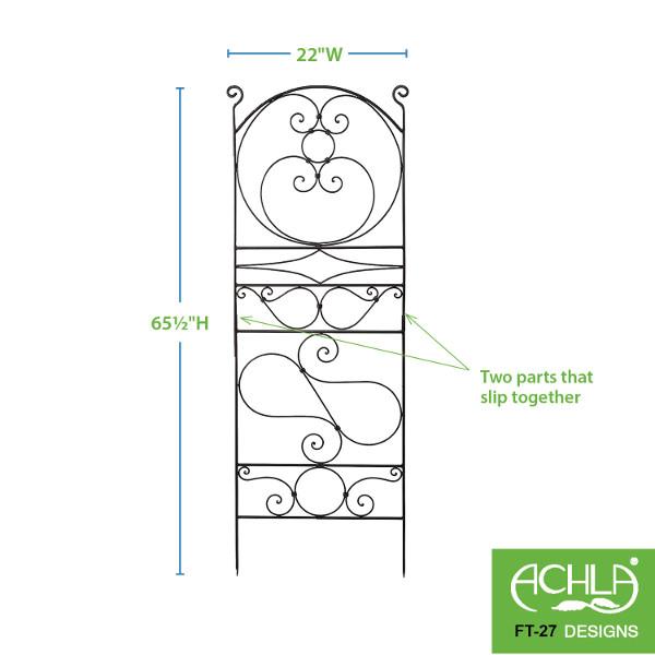 Ferro Firenze Garden Trellises - Decorative Metal Plant Supports for Climbing Flowers, Vines & Roses | Perfect for Outdoor Gardens, Patios & Vertical Landscaping