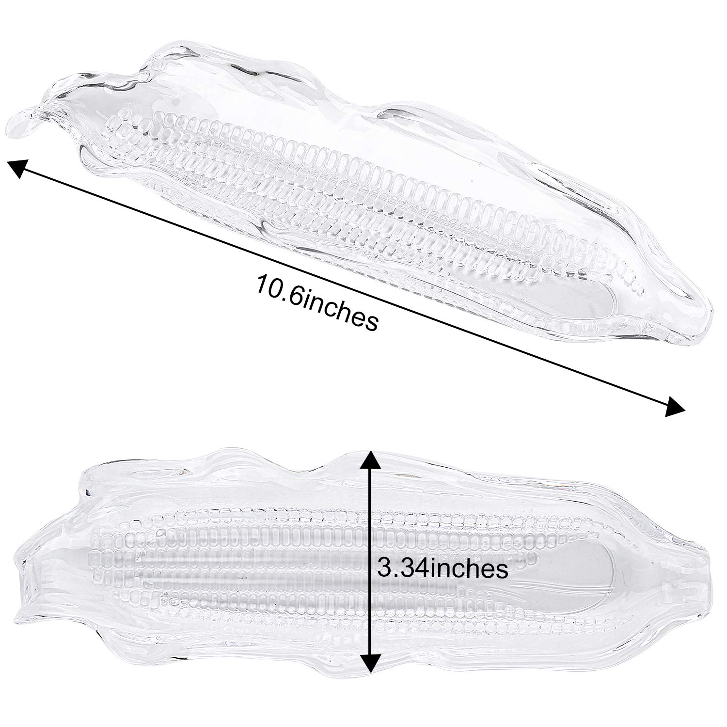 6 Pack Clear Corn Shaped Serving Trays - BPA-Free Plastic Corn Cob Dishes for Dinner Parties, BBQ, Picnics & Farmhouse Decor