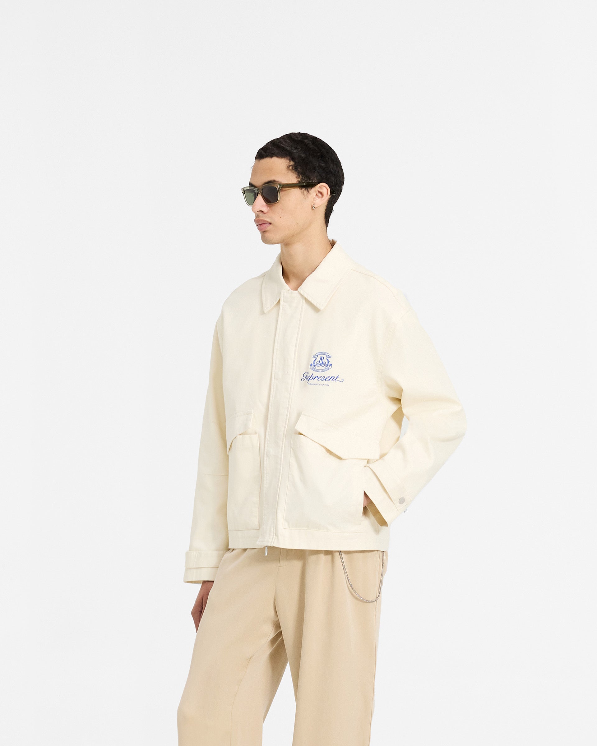 Permanent Vacation Smart Jacket - Lightweight Waterproof Windbreaker for Men & Women | Antique White | Perfect for Travel, Hiking & Outdoor Adventures