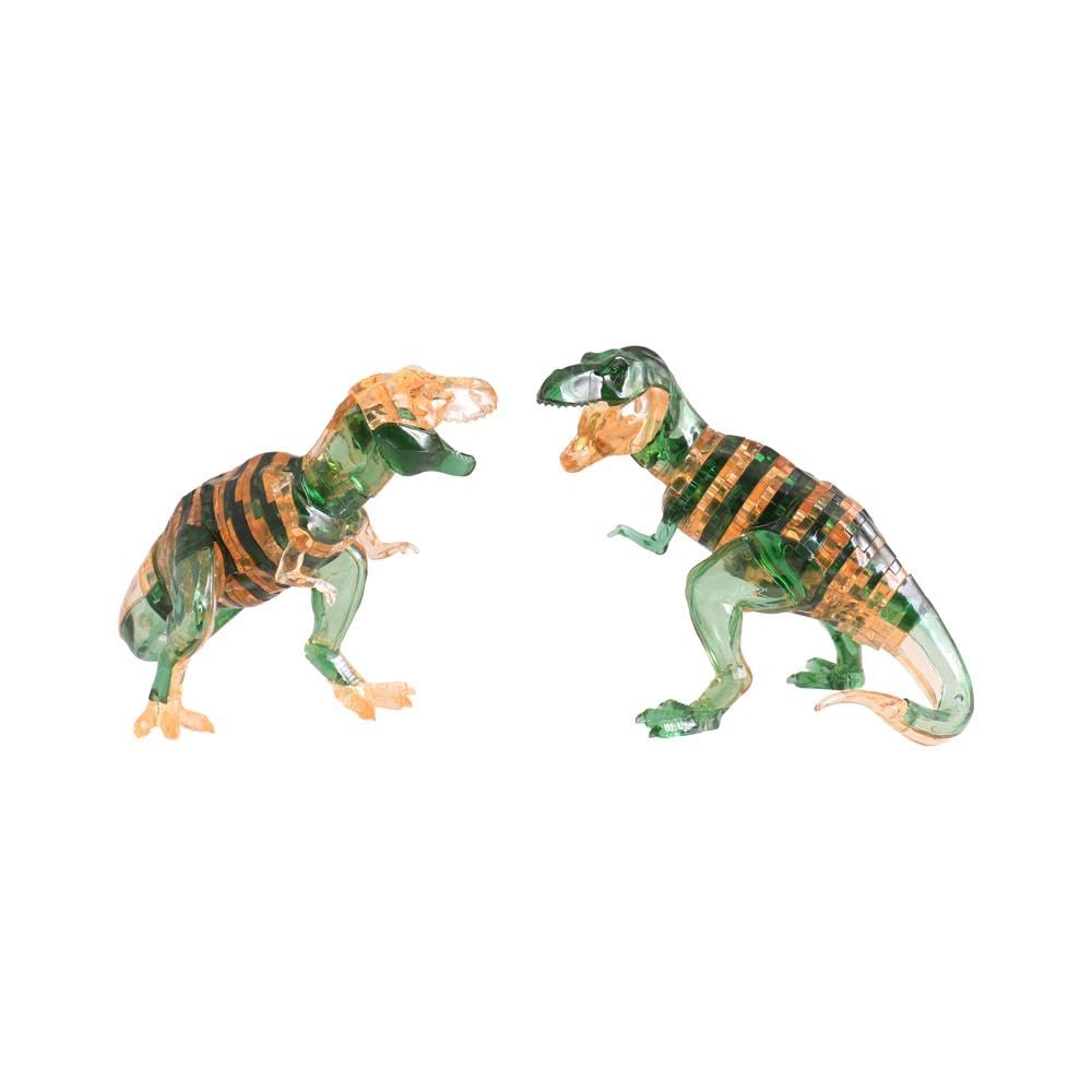3D Crystal Puzzle - T-Rex Dinosaur Brain Teaser Game - 59162 Vert - Fun STEM Educational Toy for Adults & Kids - Perfect for Family Game Night & Stress Relief