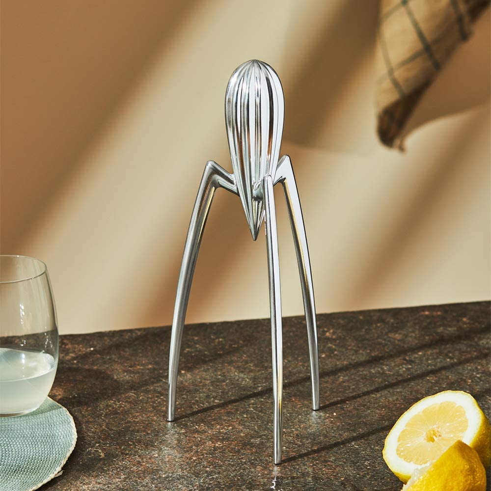 Alessi Juicy Salif Manual Citrus Squeezer - Premium Aluminum Lemon Lime Orange Juicer for Cocktails & Cooking - Stylish Kitchen Gadget for Bar & Home Use
