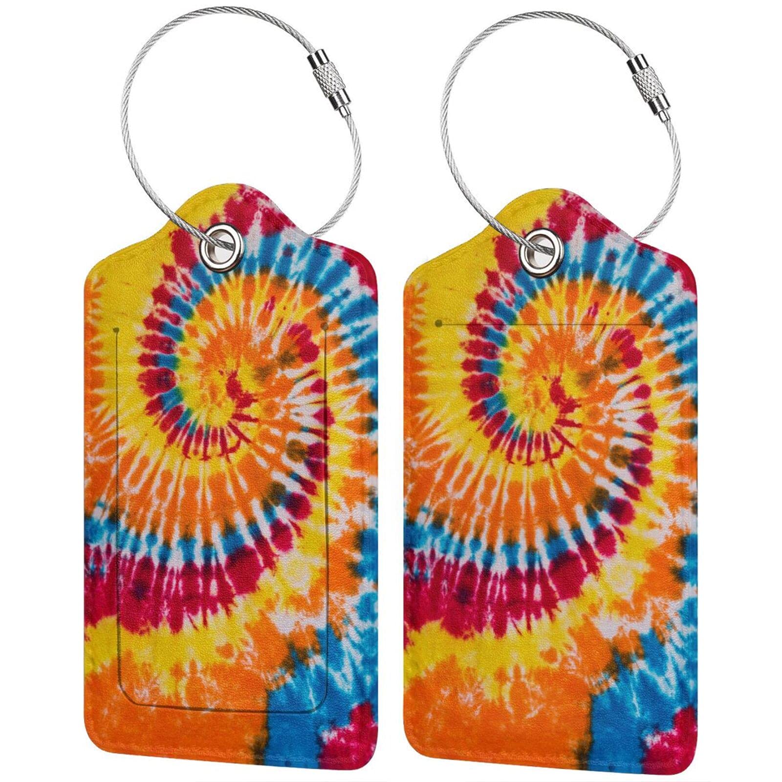 2 Pack PU Leather Luggage Tags with Privacy Cover - Durable Travel ID Name Labels for Suitcases, Bags & Backpacks (Ideal for Women, Men & Kids - Perfect for Airports, Cruises & Business Trips)