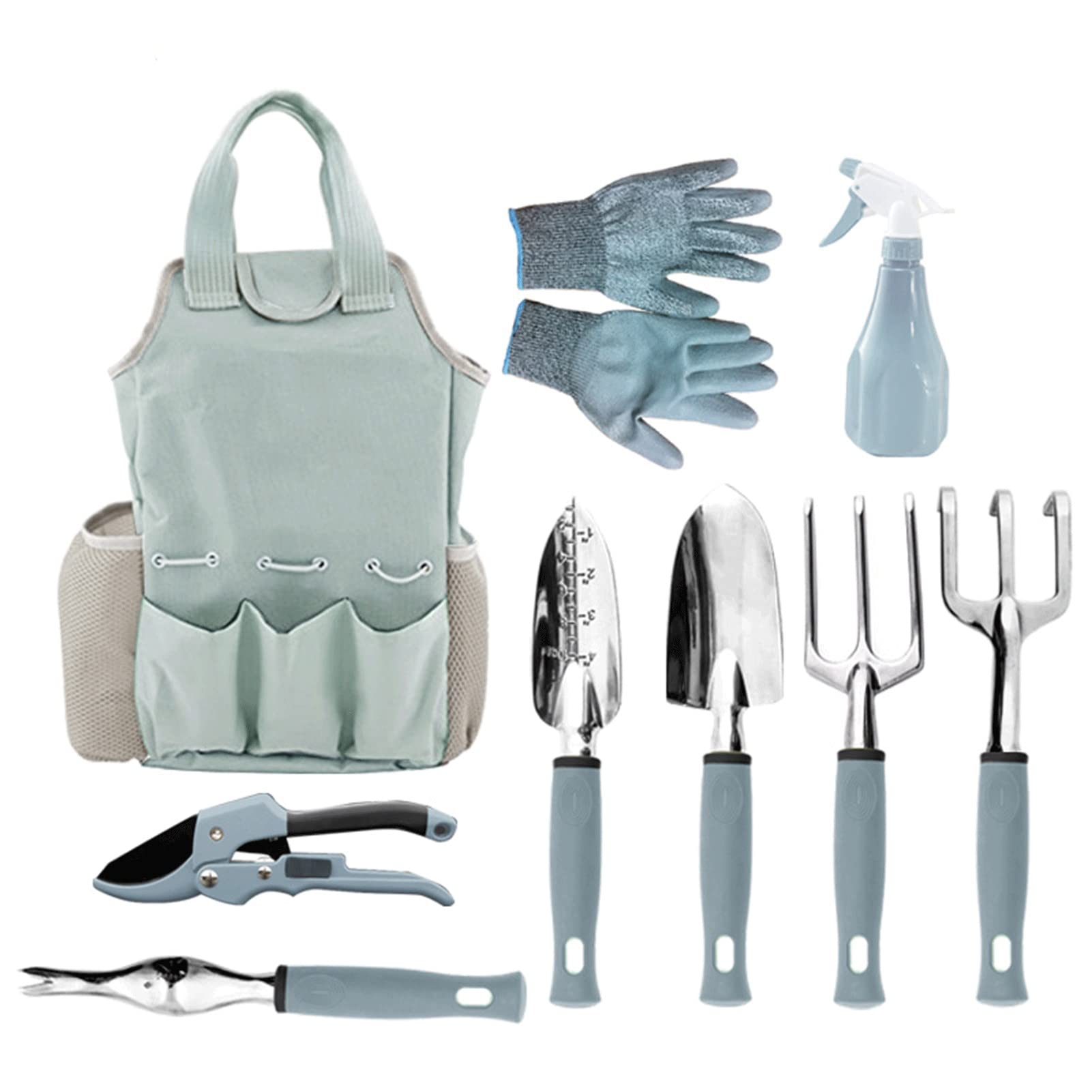 Premium 9-Piece Aluminum Alloy Garden Tool Set with Storage Bag - Heavy Duty Ergonomic Hand Tools for Digging, Weeding & Soil Aeration - Perfect for Home Gardening, Landscaping & Outdoor Yard Work