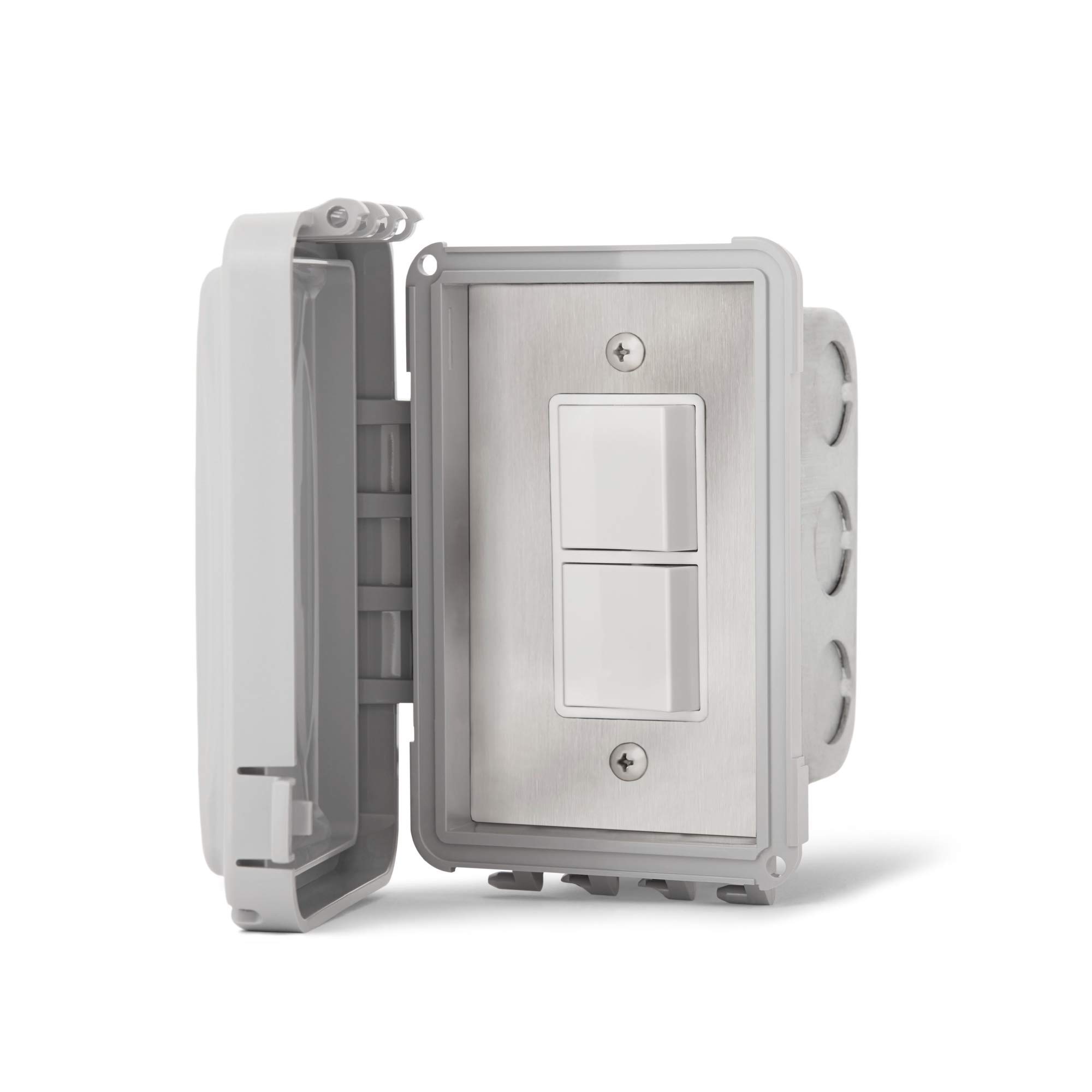 Infratech Single Duplex Stack Switch with Flush Mount Control & Weatherproof Cover - Model 14-4310 | Ideal for Outdoor Heating Systems, Patios, and Pool Areas