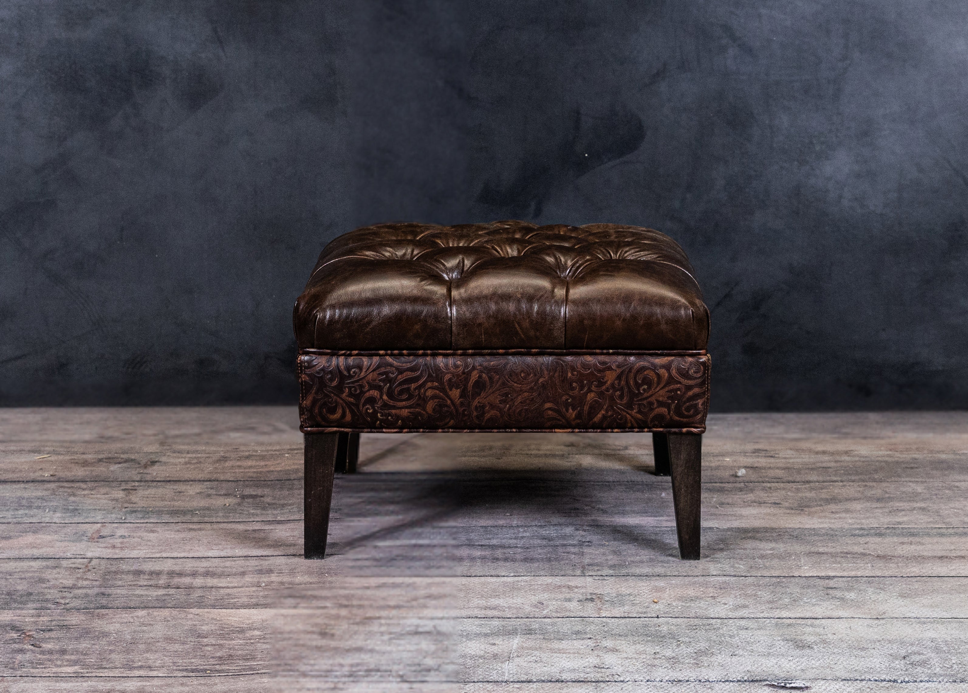 Cambridge Tufted Ottoman Square 22x22 - Stylish Footrest & Storage Bench for Living Room, Bedroom, or Office