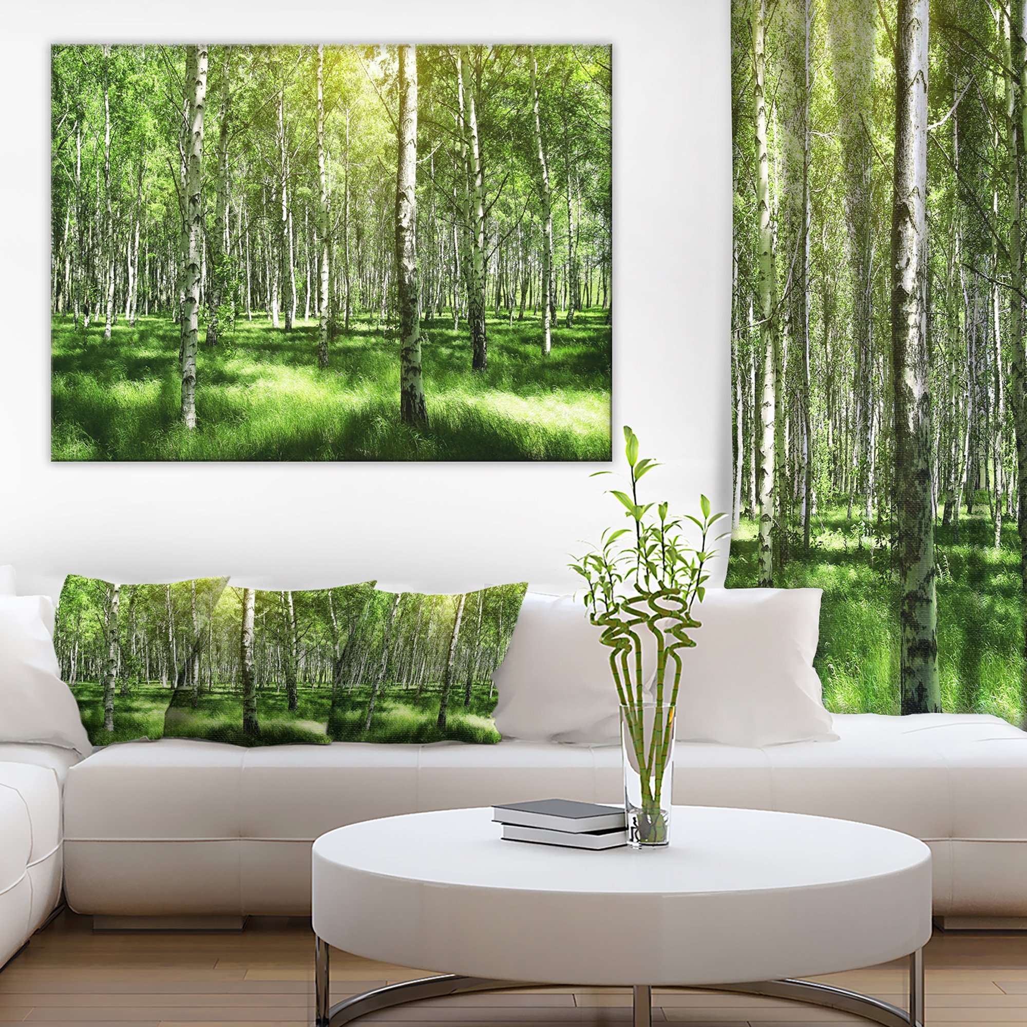 Stunning Birch Grove Landscape Art Print Canvas - Nature Wall Decor for Living Room, Bedroom & Office