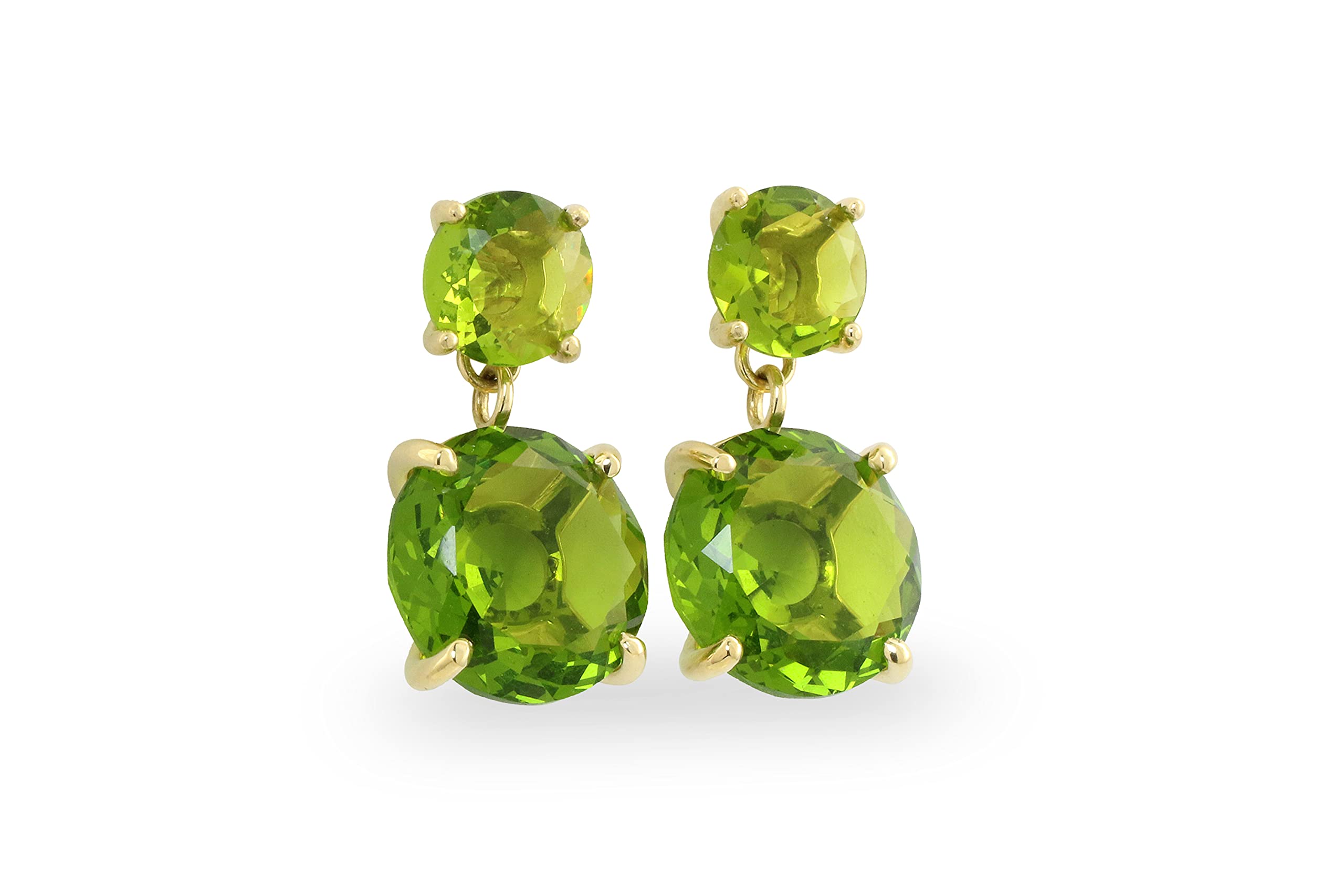 Luxurious Peridot Earrings Sterling Silver - Double Stone Large Dangle Earrings - Handmade Gemstone Jewelry for Women - Perfect for Weddings, August Birthdays & Special Occasions