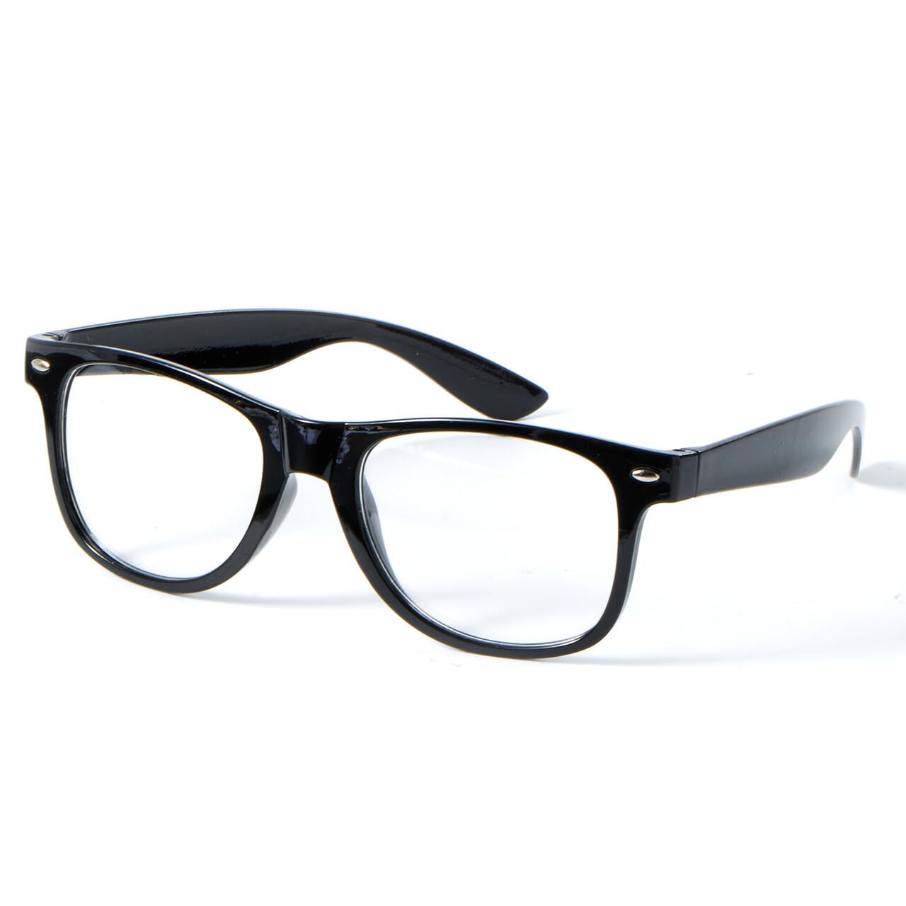 Nerd Costume Glasses - Black Fake Glasses with Clear Lenses for Men & Women - Halloween Party Accessories for Cosplay, Dress Up & Costume Events