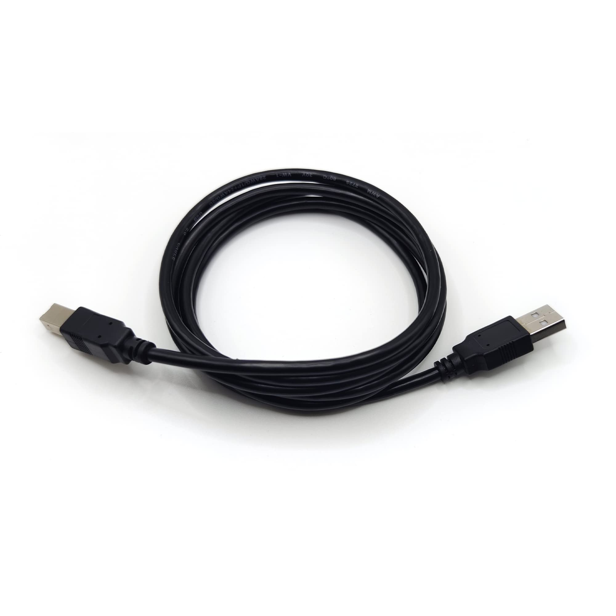 Delca USB 2.0 Printer Cable 5.3 Feet (1.6 Meters) - High Speed A to B Cord for Canon, Brother, Epson, Samsung, HP, Dell Printers - Durable Black Computer Cable for Home & Office Use