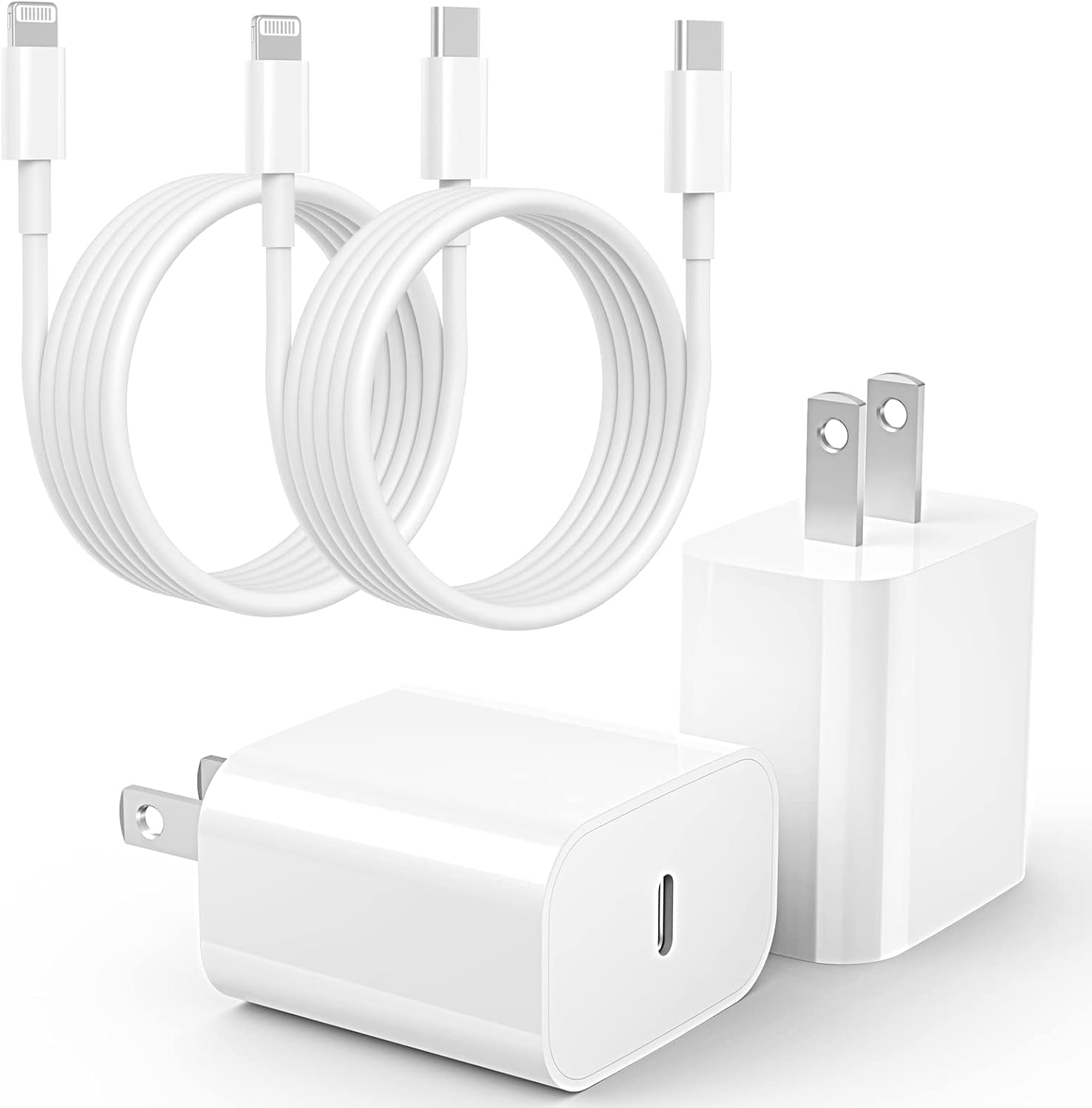 Apple MFi Certified 20W USB C Fast Charger Block with 6FT USB C to Lightning Cable - 2 Pack - Compatible with iPhone 14/14 Pro Max/13/12/11/XS/XR/X - Perfect for Home, Office & Travel Charging