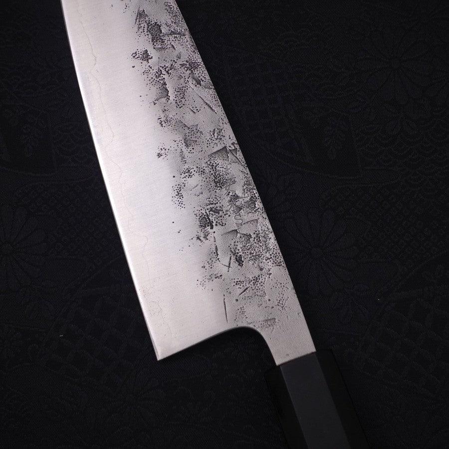 Premium Santoku Knife 165mm - SLD Steel Nashiji Finish with Buffalo Ebony Handle - Japanese Kitchen Knife for Slicing, Dicing & Chopping Vegetables, Meat & Fish