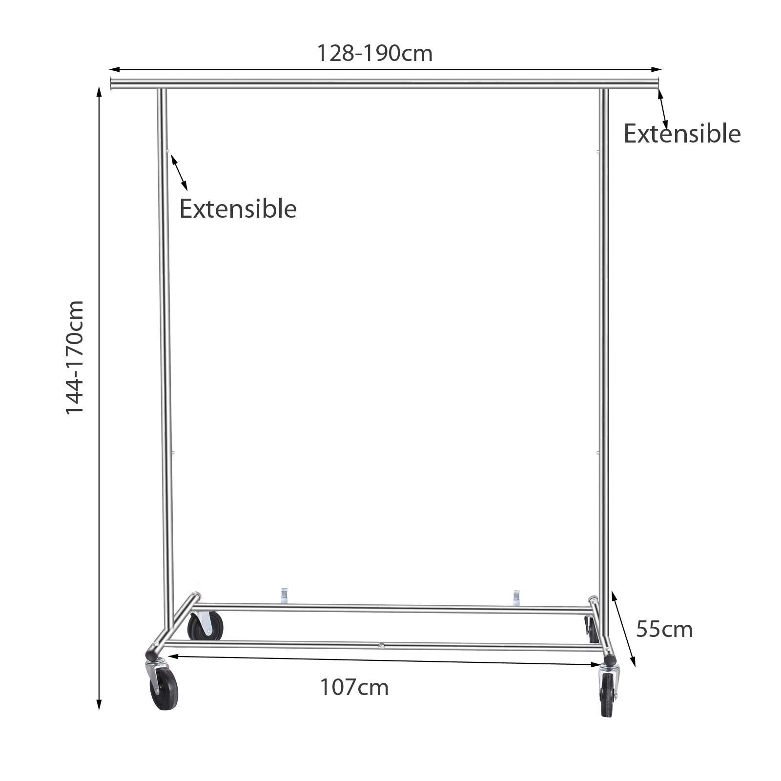 Homdox Heavy Duty Rolling Garment Rack - Double Rod Clothes Hanging Organizer with Wheels, Silver | Perfect for Bedroom Closet, Laundry Room & Clothing Storage Organization